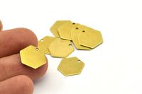 Bohemian Honeycomb Finding, 50 Raw Brass Hexagon Stamping Blanks, Tags, Charms (12mm) Brs 4090d A0157