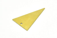 Raw Brass Triangle, 20 Raw Brass Triangle Charms With 1 Hole (25x16mm) A0008
