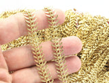 Fish Bone Chain, 2 M Raw Brass Fish Bone Chain, (11mm ) Bs 1055