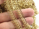 Fish Bone Chain, 2 M Raw Brass Fish Bone Chain, (11mm ) Bs 1055
