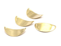 Semi Circle Blank, 12 Raw Brass Semi Circle Cambered Blanks (40x20x0.80) A0866