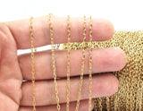 Raw Brass Chain, 10 M - (4x2mm) Raw Brass Soldered Chain -BS 1067