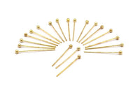 Brass Ball Pin, 100 Raw Brass Ball Pins (20mm) Brc223