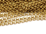 3 M. Raw Brass Open Link Rolo Belcher Chain , ( 3mm ) Bs 1017