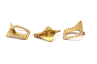 Pearl Ring Setting - 2 Raw Brass Ring Settings - Glue On Glass-stone-pearl N0378