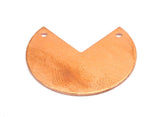 Three Quarter Copper Blank, 10 Raw Copper Stamping Blank Pendants With 2 Holes (30x25x0.80mm) D0528