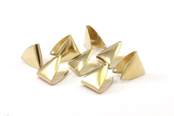 Raw Brass Marquise, 30 Raw Brass Bent Marquise 2 Holes Connectors, Charms Findings (17x15x0.5mm) N0446