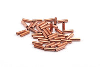 100 Pcs 7x2mm Raw Copper Tone Brass Tube Spacer Bead ,charms,findings Sc-18 A0663