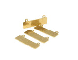 Shiny Bracelet Components, 20 Raw Brass Bracelet Parts Connectors (35x10x0.80mm) Brc140--d0417