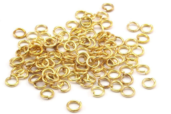 5mm Jump Ring - 250 Brass Gold Tone Jump Rings (5x0.50mm) A0652