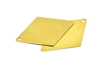 Raw Brass Diamond, 20 Raw Brass Diamond Flat Charms, Pendant, Findings (33x25mm) A0416
