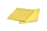 Raw Brass Diamond, 20 Raw Brass Diamond Flat Charms, Pendant, Findings (33x25mm) A0416
