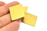 Raw Brass Diamond, 20 Raw Brass Diamond Flat Charms, Pendant, Findings (33x25mm) A0416
