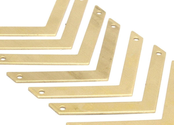Tiny Chevron Pendant, 12 Raw Brass Chevrons (50x5x0.80mm) N0630