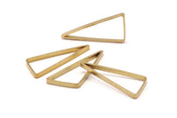 30mm Brass Triangles, 24 Raw Brass Open Triangles, Charms, Findings (30x33x15mm) Bs 1148