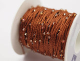 1 Spool - 50 Meters - Swarovski Crystal Cotton Yarn, Crystal Copper