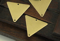 Hippi Triangle Brass, 20 Raw Brass Triangle Charms With 2 Holes (22x25mm) Brs 3028-2 A0085