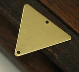 Hippi Triangle Brass, 20 Raw Brass Triangle Charms With 2 Holes (22x25mm) Brs 3028-2 A0085