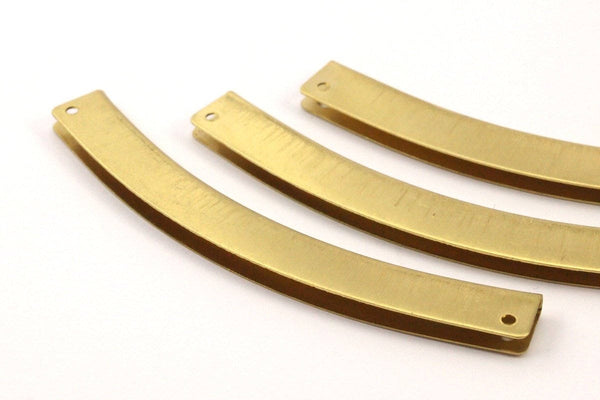 Raw Brass Choker, 5 Raw Brass Pendant Findings With 4 Holes (80x9mm) D0292