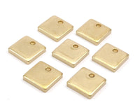 Brass Square Charm, 6 Raw Brass Squares (15x3mm) Y206