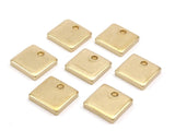 Brass Square Charm, 6 Raw Brass Squares (15x3mm) Y206