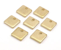 Brass Square Charm, 6 Raw Brass Squares (15x3mm) Y206