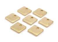 Brass Square Charm, 6 Raw Brass Squares (15x3mm) Y206