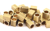 Geometric Industrial Tube, 12 Raw Brass Square Industrial Tube, Findings (8x6mm) A0690