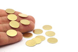 Raw Brass Disc, 10 Raw Brass Stamping Blanks Discs Without Holes (15x0.80mm) Y307 Y037