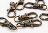 Vintage Key Clasp, 24 Antique Bronze Key Clasps (22mm) B0137