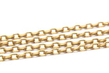 10 M (1.2x1.8mm) Raw Brass Soldered Chain - Z162