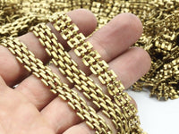 Pirinç Bağlantı Zinciri, 1 m Ham Pirinç Çift Sıralı Zincir (9,3 mm) ( Z078 )