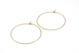 Brass Earring Wires, 50 Raw Brass Earring Wires (45x0.7mm) Bs 1079