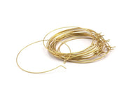 Brass Earring Wires, 50 Raw Brass Earring Wires (45x0.7mm) Bs 1079