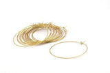 Brass Earring Wires, 50 Raw Brass Earring Wires (45x0.7mm) Bs 1079