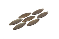 Brass Marquise Charm, 50 Antique Brass Marquise Charms Findings (27mm) Pen 27 K089