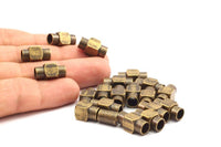 Brass Magnetic Clasp, 5 Antique Brass Magnetic Clasps For 6mm Leather Cord (16x8mm) D0376