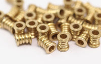 20 Pcs Raw Brass Industrial Tubes, Spacer Beads, Findings (7x6 Mm) D0051