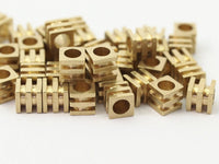 24 Raw Brass Industrial Square Tubes, Spacer Beads,end Tubes, Findings (6x6x6 Mm) A0748