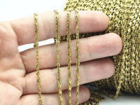 Link Chain, Rope Chain, 5 M Faceted Raw Brass Chain (1.7x2.7mm) Bs 1368