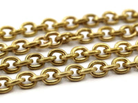 Link Chain, Big Chain, 2 M Open Link Raw Brass Chain (5.7x6.9mm) Or5769