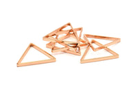 Rose Gold Triangle, 6 Rose Gold Plated Open Triangle Rings, Charms (24x0.8x2mm) Bs 1197