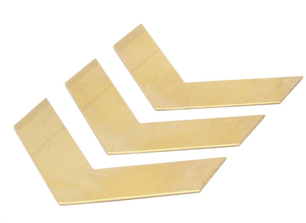 Brass Chevron Charm, 6 Raw Brass Chevron Blanks (70x16x20x0.80mm) A0823--n0646