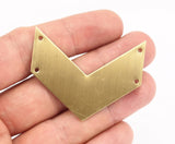 Arrow Head Necklace, 7 Raw Brass Chevrons With 4 Holes (50x20x0.80mm) A0869--n0627 LC
