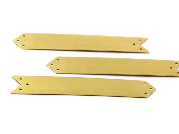 Arrow Cuff Blank, 5 Arrow Raw Brass Bracelet Blanks With 6 Holes (15x100mm) Brass 041 A0177