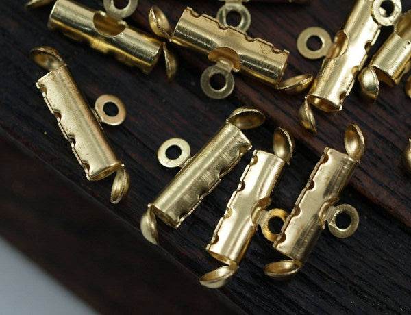 Slide Lock Clasp, 50 Raw Brass 4 Strand Slide Lock Clasps, Findings (12x6mm) Brs 610 A0711