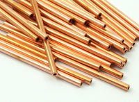 Copper Tube Beads - 50 Raw Copper Tube Beads (2x45mm) A0665