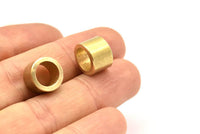 Brass Industrial Tube, 12 Raw Brass Tube Beads (11x8mm) D0428