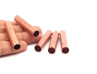 Copper Tube Beads - 8 Raw Copper Tubes (50x10x0.30mm) Bs1674--d0456