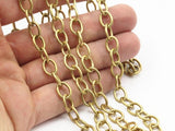 3 M. Open Link Raw Brass Cable Chain (10.5x7 Mm) Or1078